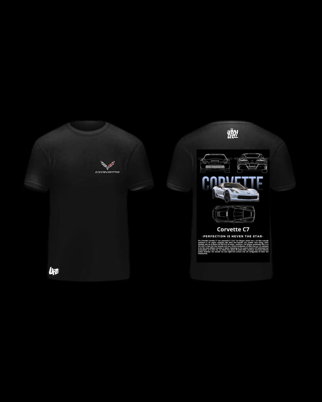 Corvette C7 Shirt - BLACK